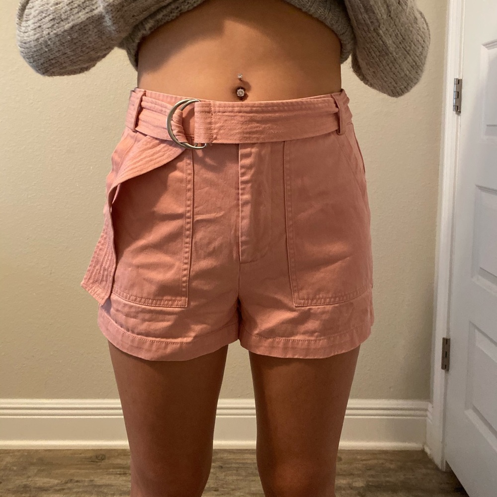 Pink cargo shorts